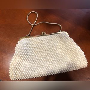 COPY - Sweet VTG Beaded Clutch Handbag with Metal Handle. Made in Hong Kong Wed…